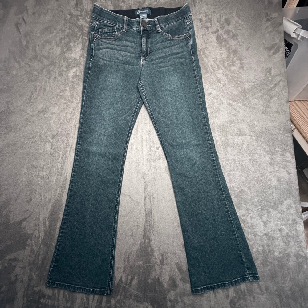 Democracy Ab'solution Jeans Women 8 Blue Bootcut Mid Rise Stretch Dark Wash